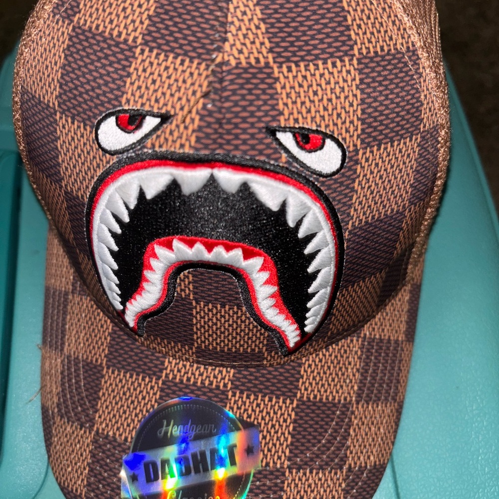 Bape Brown Checkered Shark Cap